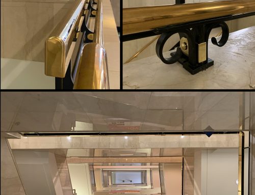 West Country Blacksmiths completed a polished brass guard railing project on a seven-story staircase for the Wellcome Collection in London.